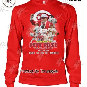 In Memory Of Pete Rose Charlie Hustle 1941-2024 Thank You For The Memories T-Shirt