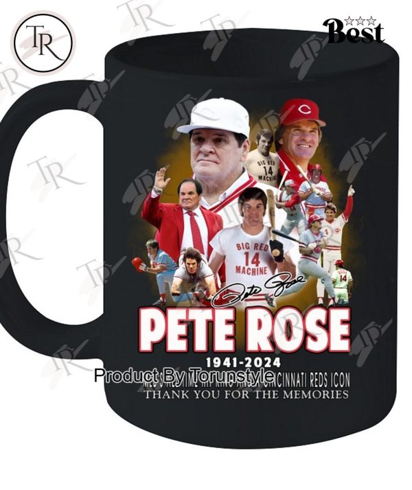 Pete Rose 1941-2024 MLB’s All-Time Hit King And A Cincinnati Reds Icon Thank You For The Memories T-Shirt