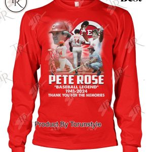 Pete Rose Baseball Legend 1941-2024 Thank You For The Memories T-Shirt