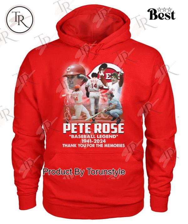 Pete Rose Baseball Legend 1941-2024 Thank You For The Memories T-Shirt