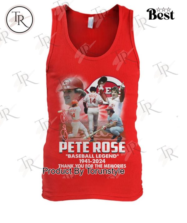 Pete Rose Baseball Legend 1941-2024 Thank You For The Memories T-Shirt