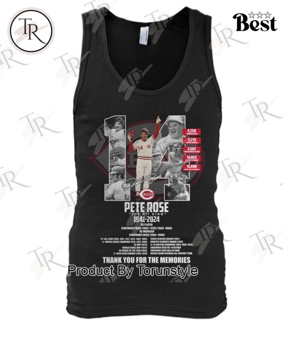 Pete Rose The Hit King 1941-2024 Thank You For The Memories T-Shirt