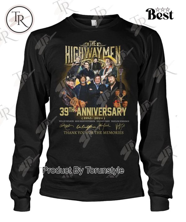 The Highwaymen 39th Anniverasry 1985-2024 Thank You For The Memories T-Shirt