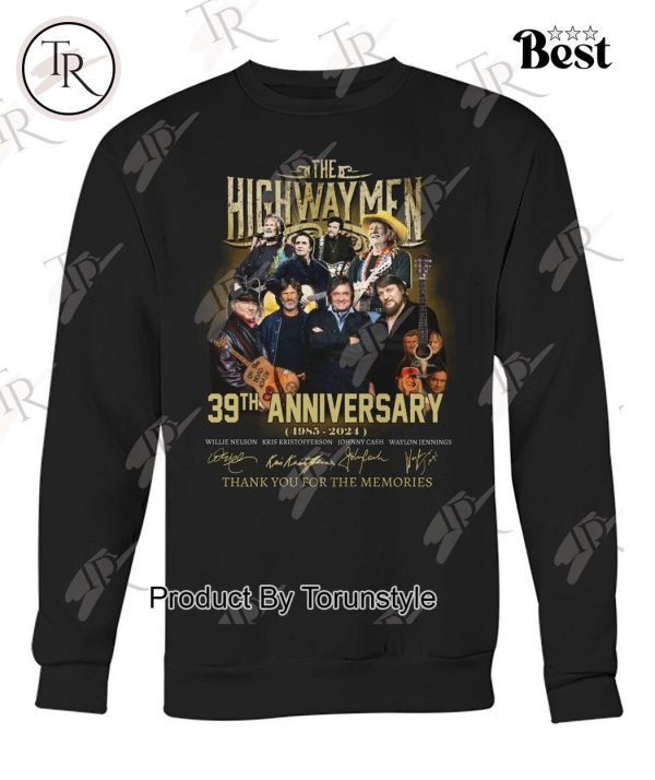 The Highwaymen 39th Anniverasry 1985-2024 Thank You For The Memories T-Shirt