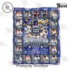 New York Yankees 123rd Anniversary 1901-2024 Fleece Blanket