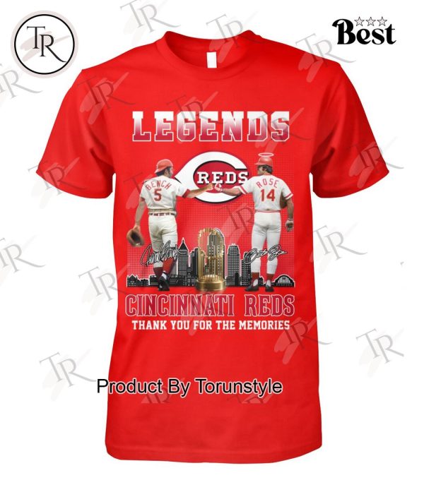 Legends Bench & Rose Cincinnati Reds Thank You For The Memories T-Shirt