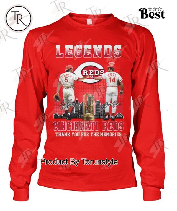 Legends Bench & Rose Cincinnati Reds Thank You For The Memories T-Shirt