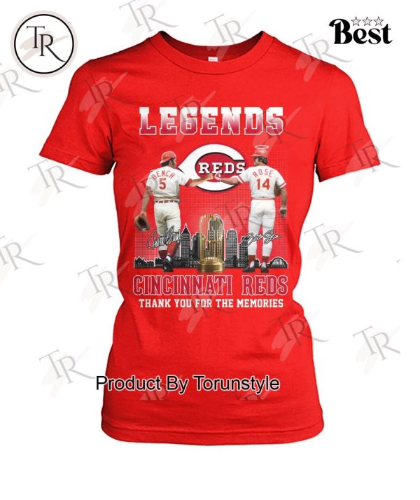 Legends Bench & Rose Cincinnati Reds Thank You For The Memories T-Shirt