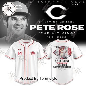 Pete Rose The Hit King 1941-2024 Thank You For The Memories Baseball Jersey