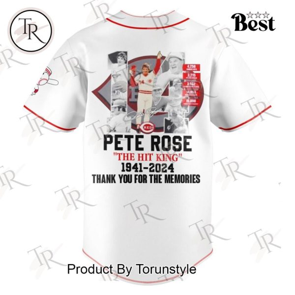 Pete Rose The Hit King 1941-2024 Thank You For The Memories Baseball Jersey