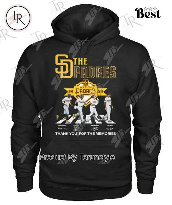 San Diego Padres 55 Year Of 1969-2025 Thank You For The Memories T-Shirt