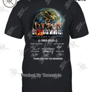 Scorpions Coming Home To Las Vegas 60 Years Of 1965-2025 Thank You For The Memories T-Shirt