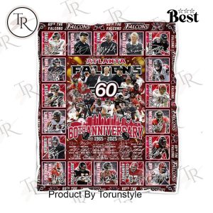 Atlanta Falcons 60th Anniversary 1965-2025 Fleece Blanket