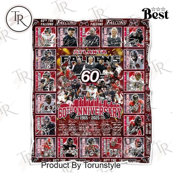 Atlanta Falcons 60th Anniversary 1965-2025 Fleece Blanket