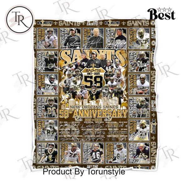 New Orleans Saints 58th Anniversary 1967-2025 Fleece Blanket