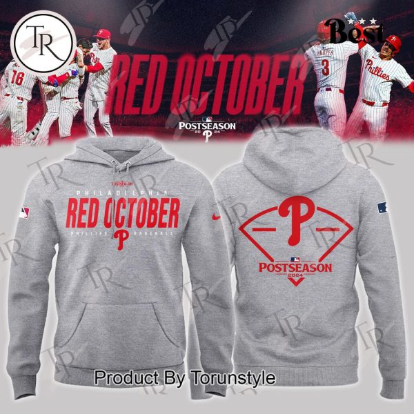 Philadelphia Phillies Red October Fightin’ Phils Hoodie – Grey