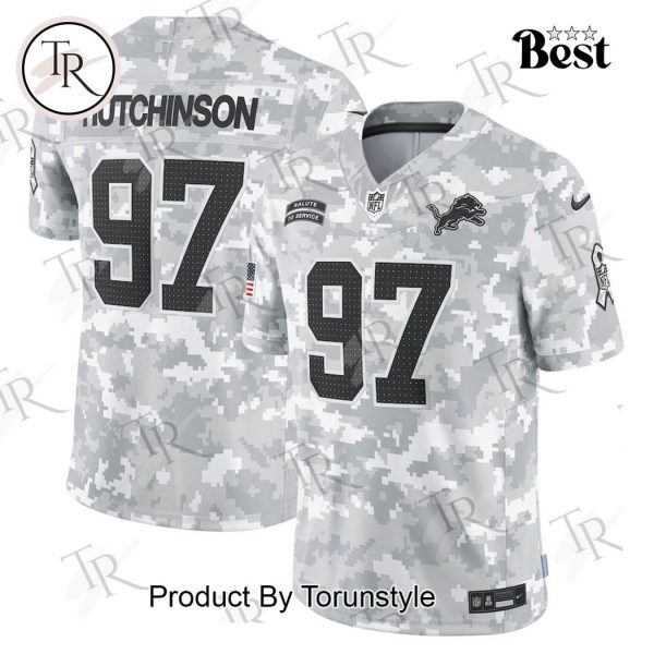 NFL Detroit Lions Personalized Name And Number 2024 Salute To Service Limited Jersey – Arctic Camo