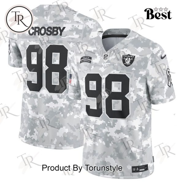 NFL Las Vegas Raiders Personalized Name And Number 2024 Salute To Service Limited Jersey – Arctic Camo