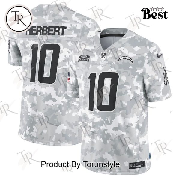 NFL Los Angeles Chargers Personalized Name And Number 2024 Salute To Service Limited Jersey – Arctic Camo