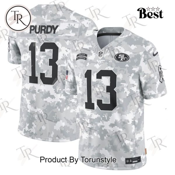 NFL San Francisco 49ers Personalized Name And Number 2024 Salute To Service Limited Jersey – Arctic Camo