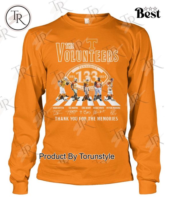 Volunteers Tennessee 133th Anniversary 1891-2024 Thank You For The Memories T-Shirt