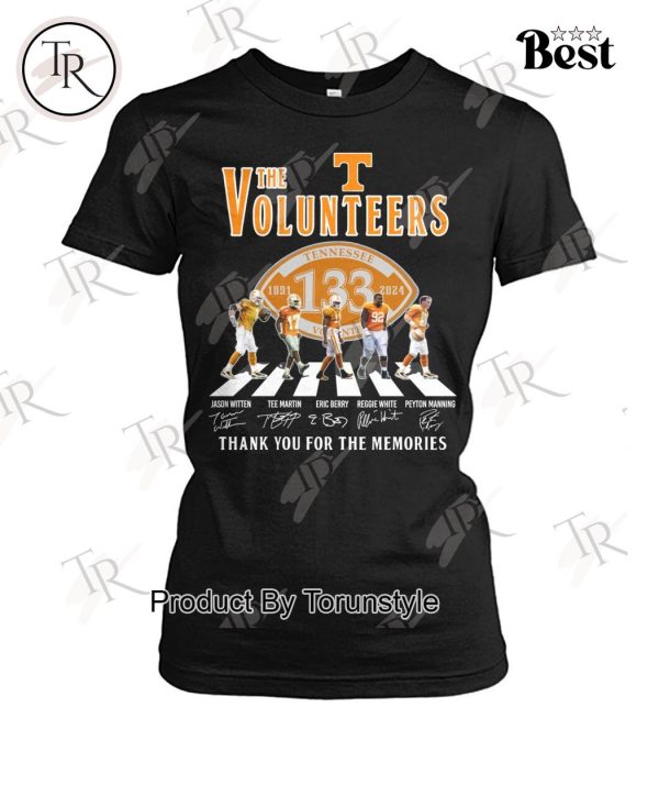 Volunteers Tennessee 133th Anniversary 1891-2024 Thank You For The Memories T-Shirt