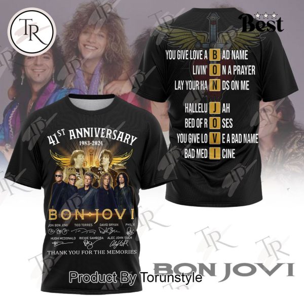 41st Anniversary 1983-2024 Bon Jovi Thank You For The Memories Hoodie