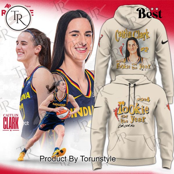 Indiana Fever Caitlin Clark Playa Society Cream 2024 WNBA Rookie of the Year Hoodie