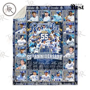 Kansas City Royals 55th Anniversary 1969-2024 Fleece Blanket