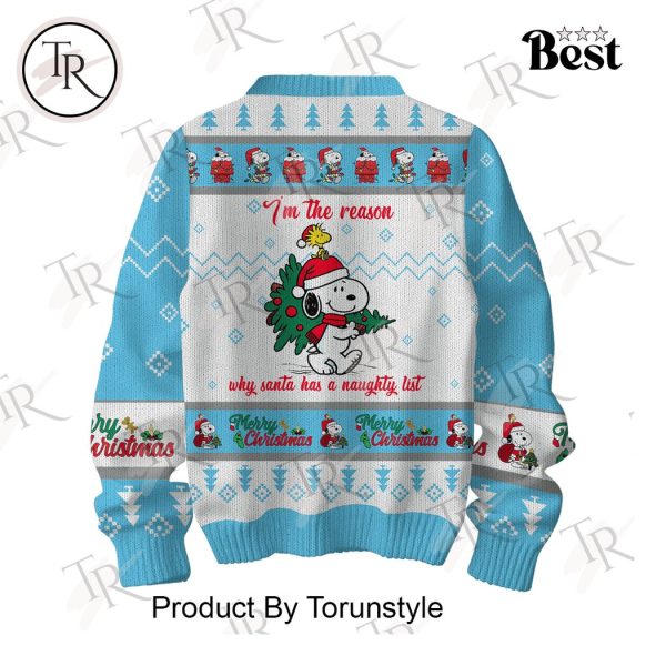 Snoopy I’m The Reason Why Santa Has A Naughty List Sweater