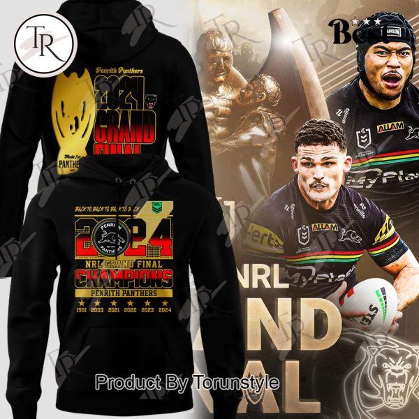 Back To Back To Back To Back 2024 NRL Grand Final Champions Penrith Panthers Hoodie