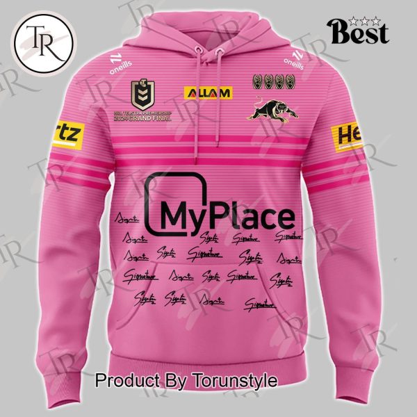 Penrith Panthers 4 In A Row 2021 2022 2023 2024 Grand Final Champions Hoodie – Pink