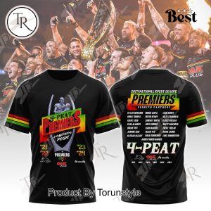 2024 National Ruby League Premiers Penrith Panthers 4-Peat T-Shirt