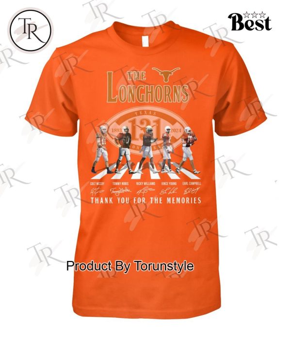 Texas Longhorns 131th Anniversary 1893-2024 Thank You For The Memories T-Shirt