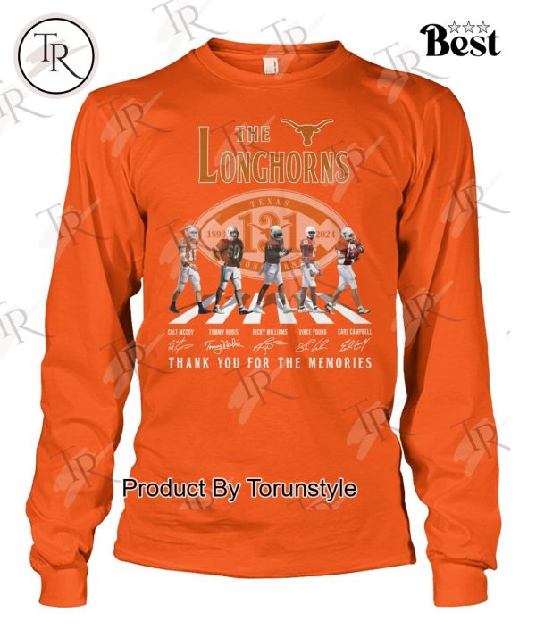 Texas Longhorns 131th Anniversary 1893-2024 Thank You For The Memories T-Shirt