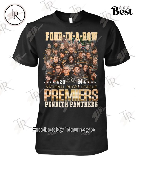 Penrith Panthers 4-In-A-Row 2024 National Rugby League Premiers T-Shirt