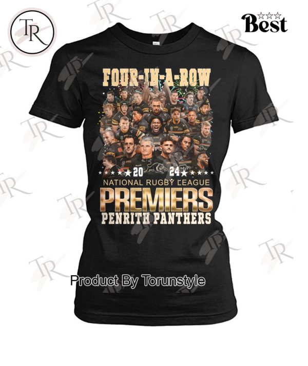 Penrith Panthers 4-In-A-Row 2024 National Rugby League Premiers T-Shirt