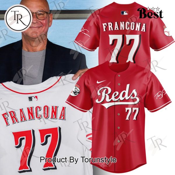 Terry Francona Cincinnati Reds Signature Baseball Jersey – Red