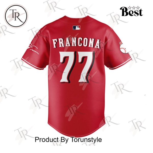 Terry Francona Cincinnati Reds Signature Baseball Jersey – Red