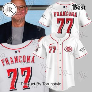 Terry Francona Cincinnati Reds Signature Baseball Jersey – Red