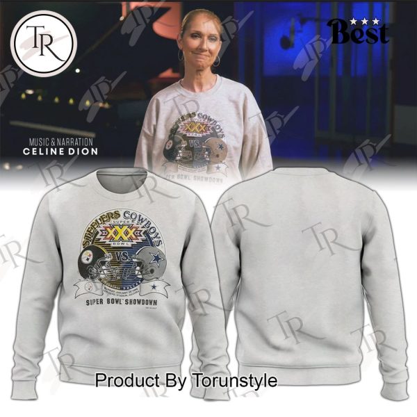 Celin Dion Dallas Cowboys X Pittsburgh Steelers Grey Hoodie