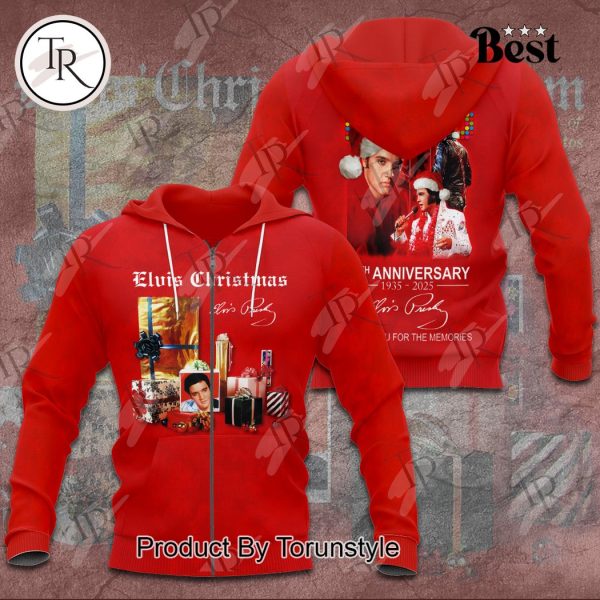 Elvis Presley Merry 90th Anniversary 1935-2025 Thank You For The Memories Hoodie