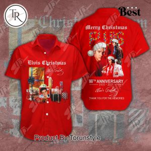 Elvis Presley Merry Chirstmas 90th Anniversary 1935-2025 Thank You For The Memories Hawaiian Shirt