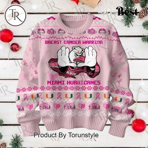 Breast Cancer Warrior Miami Hurricanes Sweater