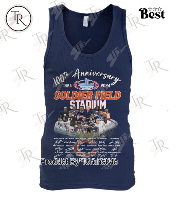 100th Anniversary 1924-2024 Soldier Field Stadium Thank You For The Memories T-Shirt