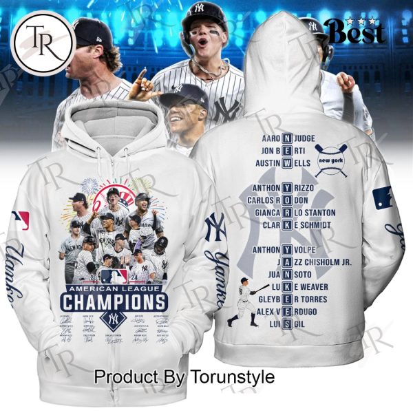 2024 American League Champions New York Yankees Hoodie – White