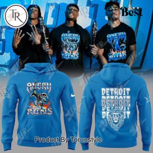 Detroit Lions Angry Runs Hoodie – Blue