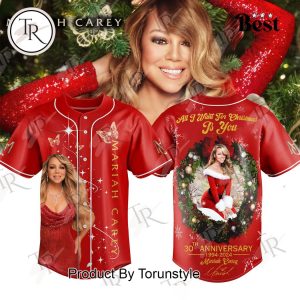 Mariah Carey All I Want For Christmas Is You 30th Anniversary 1994-2024 Baseball Jersey