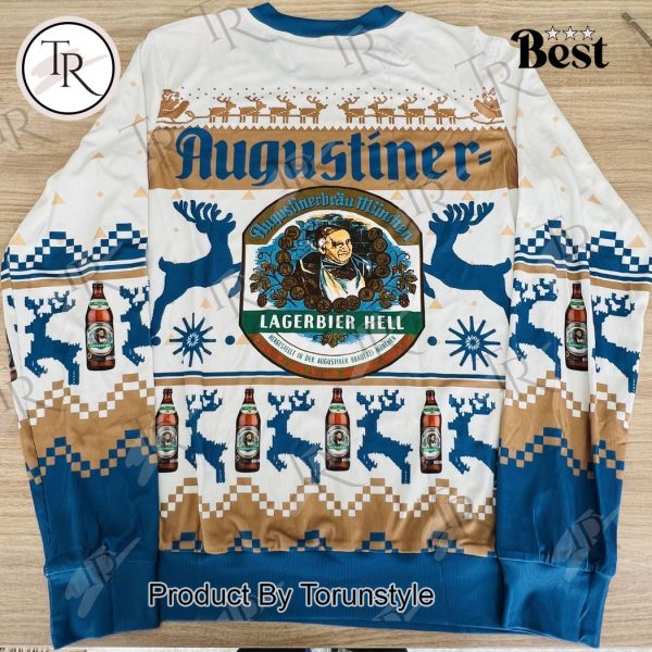 Augustiner Lagerbier Hell Christmas Sweater – Ugly Beer Sweater for Holiday Parties – Bavarian Festive Knitwear