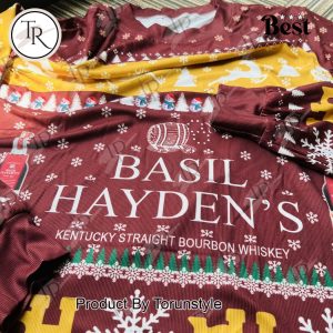 Bacardi Christmas Ugly Sweater – Red & White Holiday Party Attire with Iconic Bat Logo